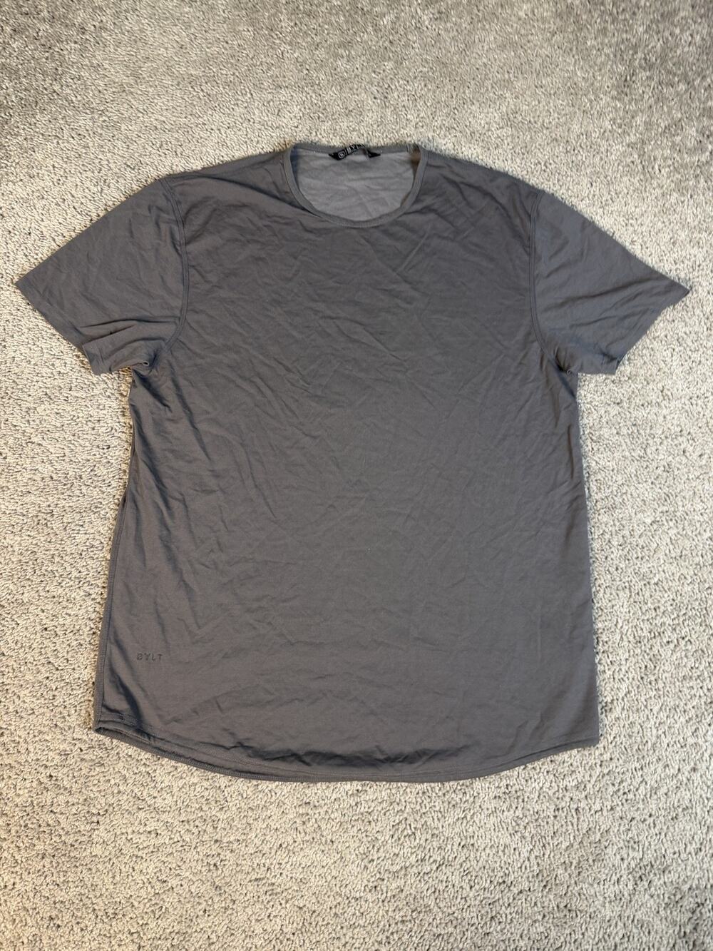 BYLT Shirt Mens XL Gray Short Sleeve Basic Tencel Jersey Lightweight Stretch